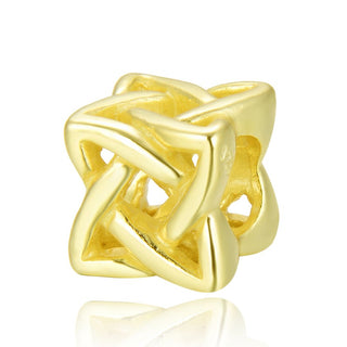 Real Gold Plated Sterling Silver Celtic Knot Bead Charm