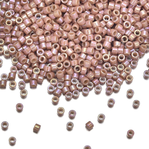 30g Miyuki Delica 11/0 Seed Beads, Opaque Glazed Beige DB2271