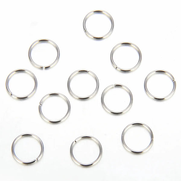 200pcs 304 Stainless Steel Open Jump Rings (4mm/6mm/8mm)