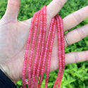 Natural Rhodochrosite Red Quartz Gemstone Faceted Rondelle Beads, 4x2mm/Small, Hole ID 0.9mm, 14 Inch/1 Strand, GH1R-2