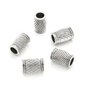 25pcs Large Hole Tube Beads, Antique Silver, 17mm, Hole ID 6.7mm, MC-T4