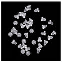100pcs Clear Rubber Bullet Style Earring Backs, Earnut Replacement, Plastic, CF203