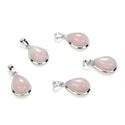 2pcs Natural Pink Rose Quartz Teardrop Gemstone Pendants, 22mm Pear Stone Drops, G2P-J3