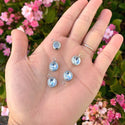 10pcs Grade A March Aquamarine Blue Birthstone Charm Drops, Stainless Steel, Tarnish Resistant, 10mm, CCP30-3