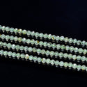 Natural Green Prehnite Gemstone Tiny Small Faceted Round Beads, 4mm, Hole ID 0.6mm, 15 Inch/1 Strand, GK4-12