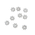 200pcs Small Thin Daisy Flower Flat Rondelle Beads, Sterling Silver Plated Brass 4.5x0.8mm, Hole ID 1mm, CF110-S