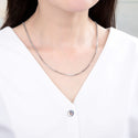 1pc 925 Sterling Silver Box Link Chain Necklace, Tarnish Resistant Rhodium Plated, 2mm, Thick Strong, 16 inch, SSX23-26