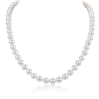 Natural Grade AAA+ Round White Cultured Freshwater Pearl Necklace, 7-8mm Pearl Strand, Length Selections: 16 inch/18 Inch