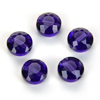 25pcs Adabele Austrian Faceted Flat Round Coin Crystal Beads #5052, Purple Velvet, 8mm, Hole ID 1mm, SSMR827