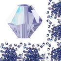 100pcs Preciosa Faceted Bicone Crystal Beads, Tanzanite AB, Size Selections: 3mm/4mm/6mm
