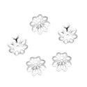 20pcs 925 Sterling Silver Flower Round Bead Caps, Bead End Caps, 8mm, Hole ID 1mm, SS120-1