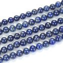 Natural Blue Lapis Lazuli Gemstone Round Beads, 15 Inch/1 Strand, Size Selections: 6mm/8mm/10mm