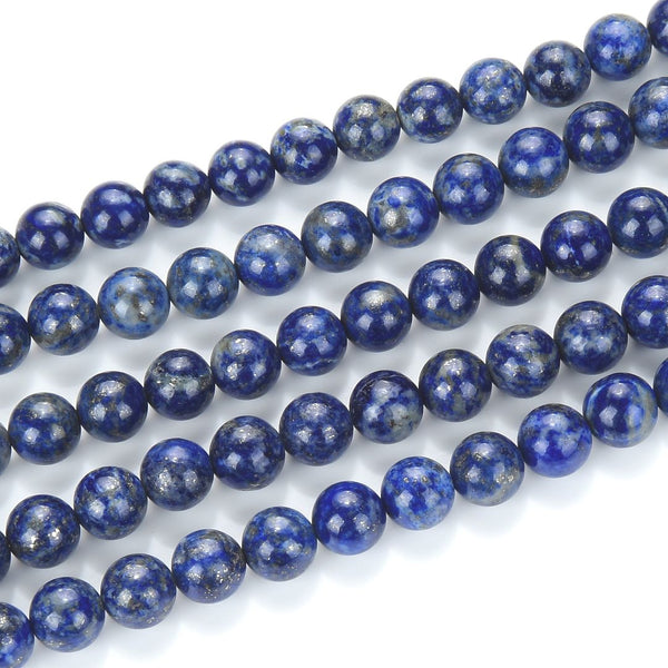 Natural Blue Lapis Lazuli Gemstone Round Beads, 15 Inch/1 Strand, Size Selections: 6mm/8mm/10mm