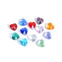 2 Sets/24pcs Mixed Top Drilled Birthstone Heart Drop Beads, 10mm, Hole ID 1mm, BB15
