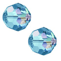25pcs Adabele Austrian Faceted Round Crystal Beads #5000, Aquamarine Blue AB, Size Selections: 6mm/8mm