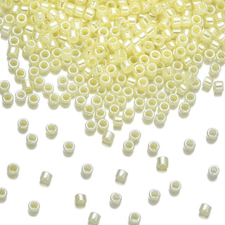 7.5g Miyuki Delica 11/0 Seed Beads Opaque Dyed Luster Light Lemon Ice DB232