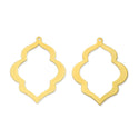 10pcs 49mm Large Artistic Quatrefoil Drop Pendants, Tarnish Resistant, 18K Yellow Gold Plated Brass, BFW-A31