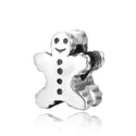 Solid 925 Sterling Silver Gingerbread Man Charm Valentines day Celebration Charm