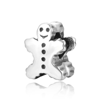 Solid 925 Sterling Silver Gingerbread Man Charm Valentines day Celebration Charm
