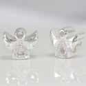 1pc Real 925 Sterling Silver Angel Cubic Zirconia CZ Religious Bead Charm, Compatible with Pandora All Other Charm Bracelet, EC7-B1
