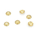 200pcs Raw Brass Pretty Filigree Flower Bead Caps, Bead End Caps, Unplated/Uncoated, Size Selections: 6mm/8mm/10mm