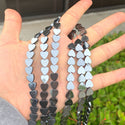 Grade A Natural Black Hematite Gemstone Heart Beads, 15 Inch/1 Strand, 8mm, Hole ID 1mm, GFC-F1
