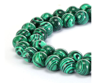 Synthetic Green Malachite Gemstone Round Beads, 1 Strand/15 Inch, Size Selections: 4mm/6mm/8mm/10mm