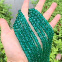 100pcs Creative Club Faceted Cube Crystal Glass Beads, Emerald Green, 6mm, Hole ID 1mm, CCC624