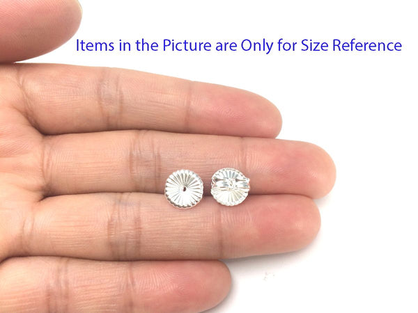 10pcs 925 Sterling Silver Large Push Butterfly Earring Backs, Earnut Replacement, 9mm, SS331-1