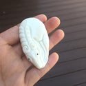 1pc Beautiful Horse Hand Carved White Buffalo Bone Drop Pendant, Symbol of Strength Prosperity Pendant, with Sterling Silver Bail, 2.44 Inch, BP-57