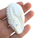 1pc Beautiful Horse Hand Carved White Buffalo Bone Drop Pendant, Symbol of Strength Prosperity Pendant, with Sterling Silver Bail, 2.44 Inch, BP-57