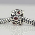 1pc Solid 925 Sterling Silver Artistic Bead Charm Cubic Zirconia CZ, Compatible with Pandora All Other Charm Bracelet, EC9