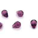 24pcs Adabele Austrian Faceted Teardrop Crystal Beads #5500, Amethyst, 10mm x 8mm, Hole ID 1.1mm, SST-1011
