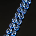 50pcs Creative Club Faceted Flat Oval Crystal Beads, Light Sapphire Blue, 16x12mm/Large, Hole ID 1.1mm, CCO-14