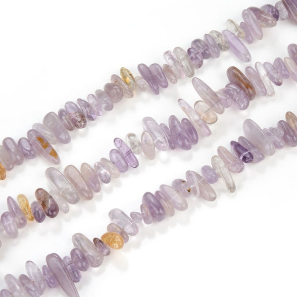 Natural Purple Yellow Ametrine Gemstone Stick Point Beads, Irregular, 7mm-23mm Long, Hole ID 1mm 1 Strand/15 Inch, GZ5-26