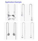 4pcs 925 Sterling Silver Threader Earring Finding, Open Ring, Pull Through Threaded Chain, Length Selections: 2 inch/3 inch/4 inch/5 inch/6 inch
