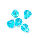 24pcs Adabele Austrian Faceted Teardrop Crystal Beads #5500, Aquamarine Blue, 12mm x 10mm, Hole ID 1.2mm, SST-1210