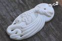 1pc Beautiful Dragon-Chasing-Sun Hand Carved White Buffalo Bone Drop Pendant, Symbol of Strength Prosperity Pendant, with Sterling Silver Bail, 2.52 Inch, BP-58