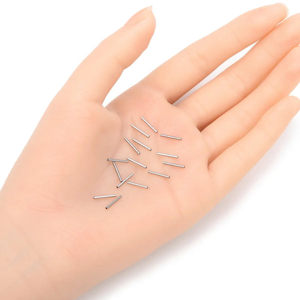 100pcs 304 Stainless Steel Round Tube Connectors, 10mm Length, 0.5mm Hole ID, Sleek Finish