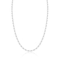 1pc 925 Sterling Silver Long Short Link Chain Necklace, Tarnish Resistant Rhodium Plated, 3.6mm, Large Thick, Length Selections: 18/20/22/24/26/28 Inch