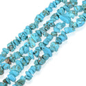 Natural Turquoise Blue Howlite Gemstones Chip Beads, Free Form, 5mm-8mm, Hole ID 1mm, 1 Strand/31 Inch, GZ1-24
