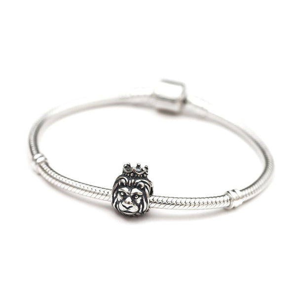 1pc Real Solid Sterling Silver Lion King Charm Bead, Compatible with Pandora All Other Charm Bracelets, EC673