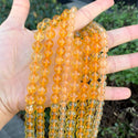 Natural Citrine Yellow Crystal Gemstone Round Beads, 15 Inch/1 Strand, Size Selections: 4mm/6mm/8mm/10mm