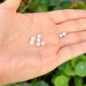 4pcs Natural AAAA Grade High Luster Half Drilled Round Pearls Beads, White Cultured Freshwater Pearls, 4-5mm, Hole ID 0.8mm, PH4-45
