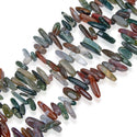 Natural Indian Agate GemstoneStick Point Beads, Irregular, 7mm-23mm Long, Hole ID 1mm 1 Strand/15 Inch, GZ5-16