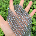 140pcs Creative Club Faceted Round Crystal Glass Beads, Silver Champagne, 8mm, Hole ID 1mm, CC2R829