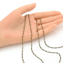 33 Feet Diamond Cut Figaro Chain Link, Unfinished, Antique Bronze Plated Copper, Chain Width Selections: 2mm/2.6mm