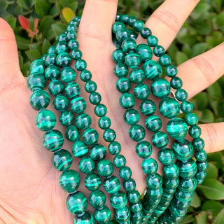 Natural Green Malachite Gemstone Round Beads, 15 Inch/1 Strand, Size Selections: 6mm/8mm/10mm