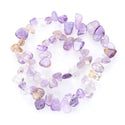Natural Ametrine Purple Yellow Crystal Gemstone Petal Keishi Beads, Irregular, 10mm-20mm, Hole ID 1mm, 1 Strand/15 Inch, GZ6-37