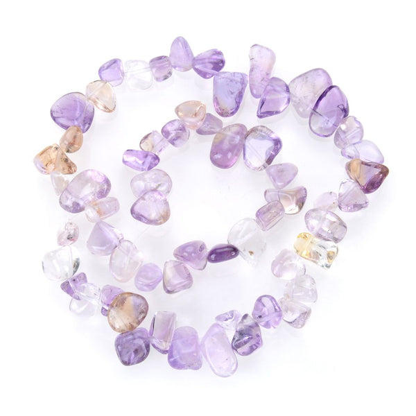 Natural Ametrine Purple Yellow Crystal Gemstone Petal Keishi Beads, Irregular, 10mm-20mm, Hole ID 1mm, 1 Strand/15 Inch, GZ6-37